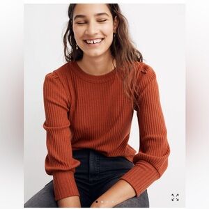 Madewell - Brushed Rib Pleat-Sleeve Top